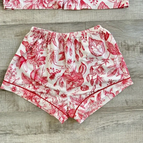 Floral Print Pajama Set, Short Sleeve Top & Shorts (size S) - Picture 6 of 8